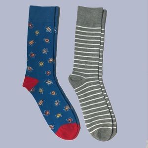 Men’s 2pk Sports Novelty Crew Socks